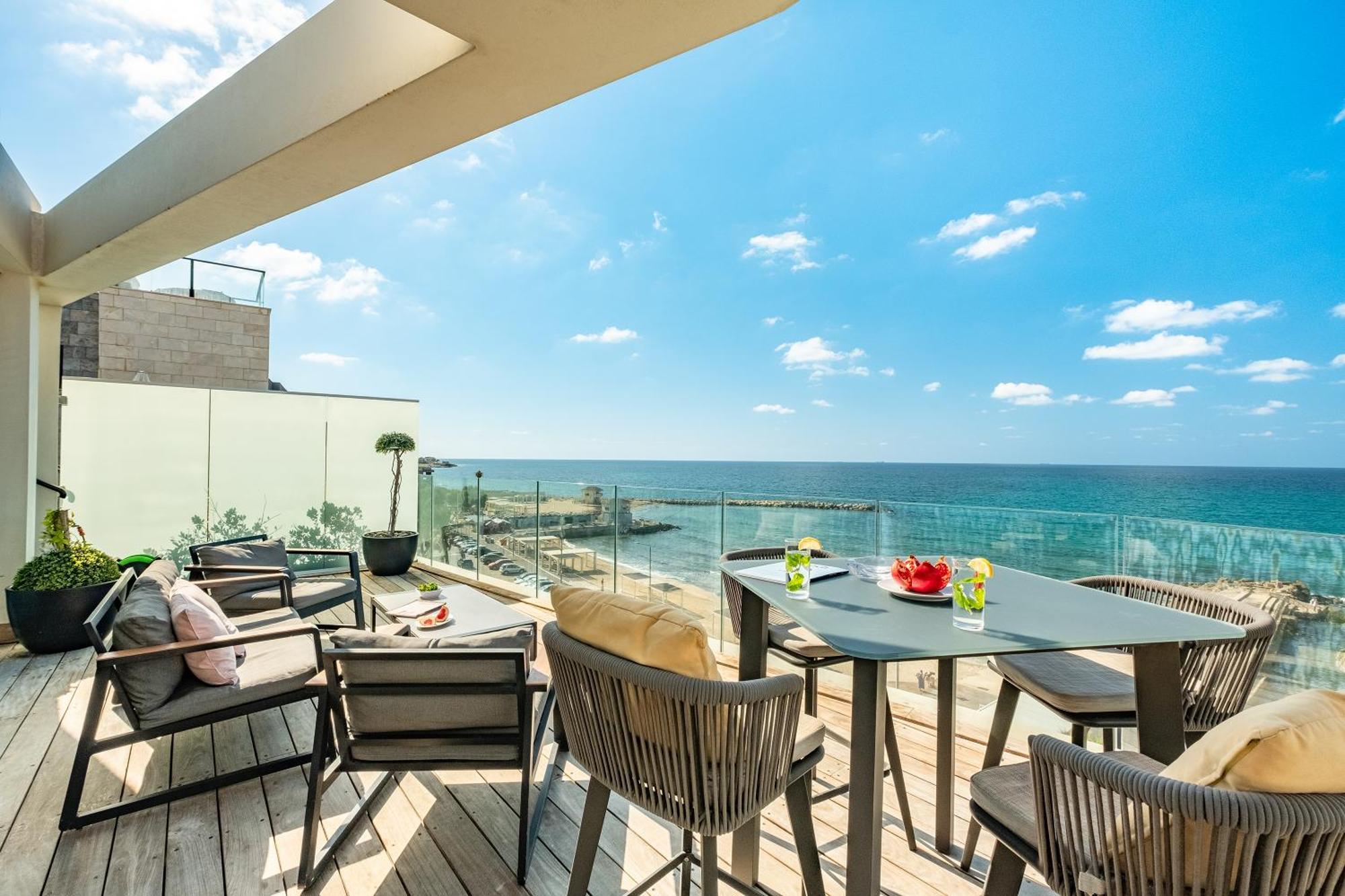 Penthouse 3Br + Roof Top + Parking - On The Beach Haifa Exteriér fotografie